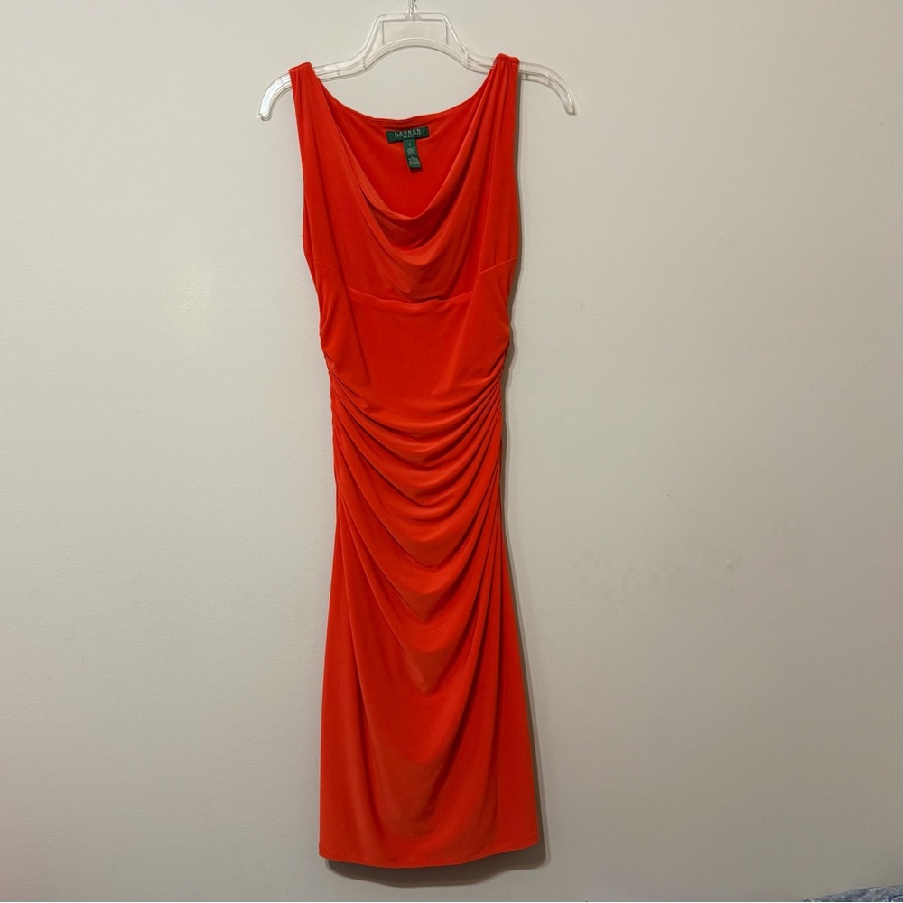 Ralph Lauren Elegant Orange Sleeveless Dress NWOT